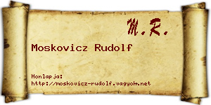 Moskovicz Rudolf névjegykártya